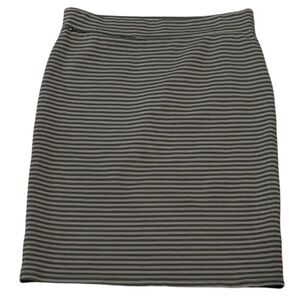 Toad & Co Striped Green and Brown Women's Sporty Pencil Skirt Size Large